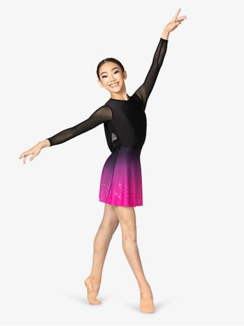 Elisse Lyrical Contemporary Costume black pink ombré